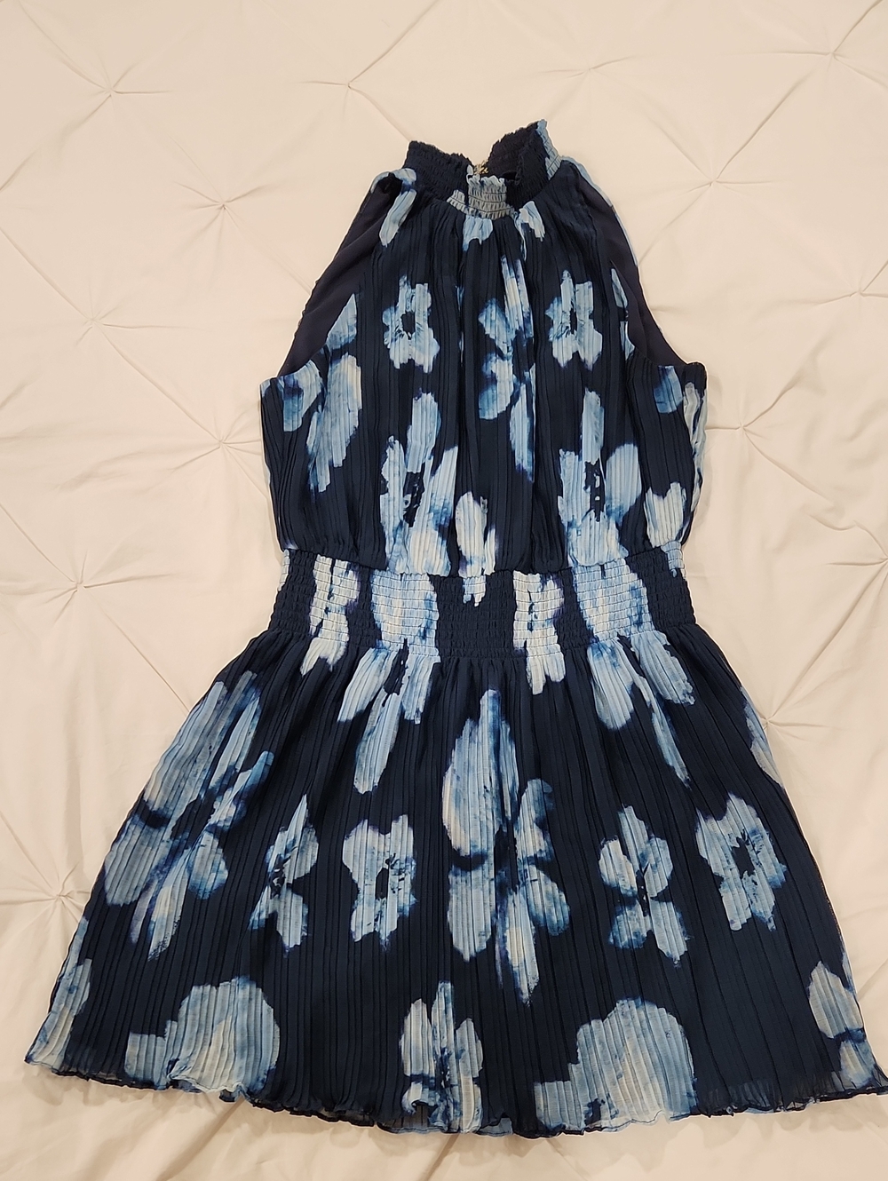 NWOT Ramy Brook Janie Floral Pleated Halter Mini Dress Size L - Picture 8 of 8